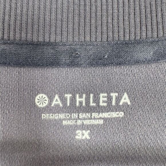 Athleta Sweatshirt Womens 3X Plus Blue Crewneck Pullover Comfort Sporty Farallon - Picture 8 of 11